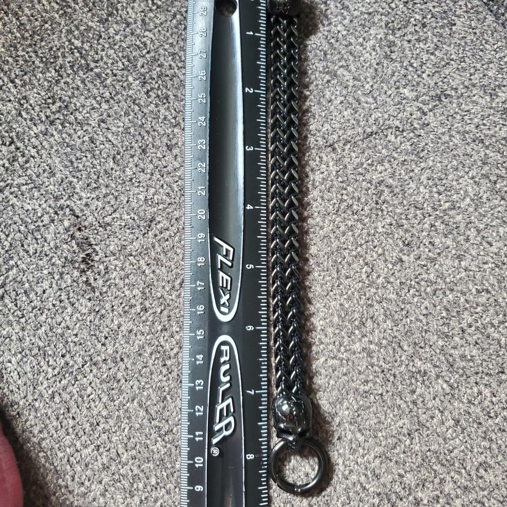 Black Stainless Steel Skull Bracelet - Picture 5 of 6